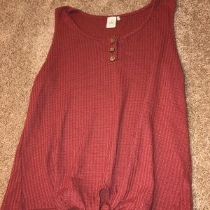 waffle knit tank top